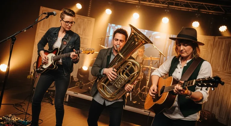 Welche bayerischen Bands kombinieren erfolgreich Tuba-Bass mit Indie-Gitarren?